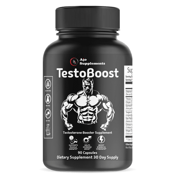 TestoBoost 1700mg Testosterone Booster for Men - 60ct Supplement, Supports Healthy Testosterone Levels for Adults & Seniors.