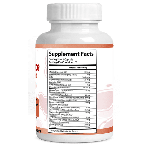 GlucoBalance Blood Sugar Support Supplement - Advanced Formula with Cinnamon, Bitter Melon & More - 60ct for Energy, Focus & Mood