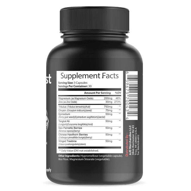 TestoBoost 1700mg Testosterone Booster for Men - 60ct Supplement, Supports Healthy Testosterone Levels for Adults & Seniors.