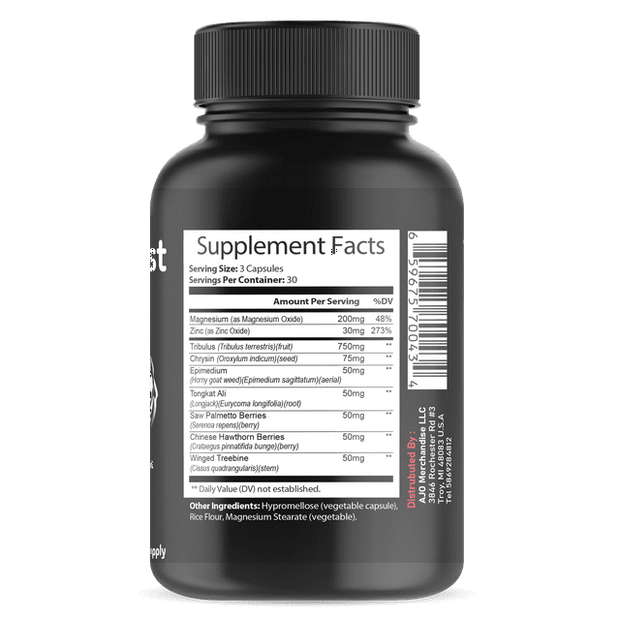 TestoBoost 1700mg Testosterone Booster for Men - 60ct Supplement, Supports Healthy Testosterone Levels for Adults & Seniors.