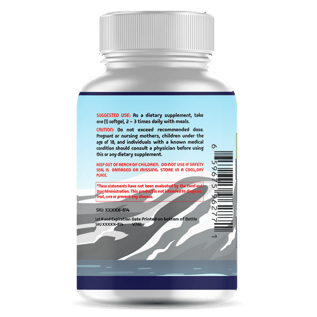 Omega 3 Fish Oil 2600mg - High Potency Softgels with EPA & DHA - Burpless Formula for Heart, Brain, & Joint Health - 60 Count
